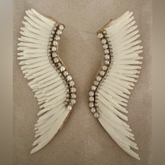 Migonne Gavigan Jewelry - Elegant White Wing Earrings